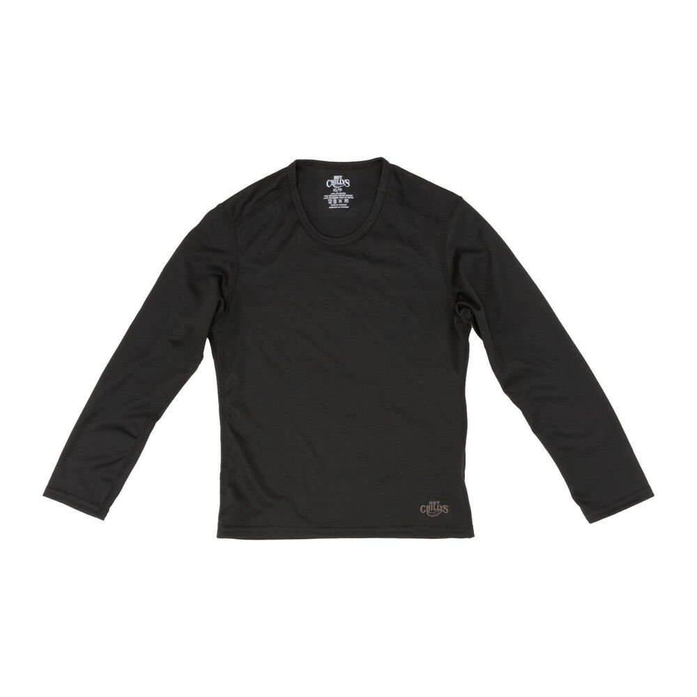 Hot Chillys Kids Youth Peachskins Crew Neck Black Size M